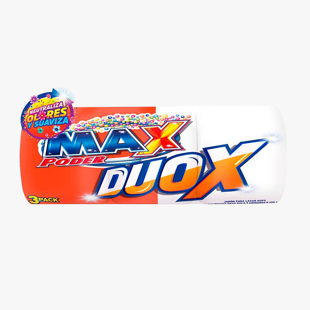 JABÓN MAX DUOX BLANCO/NARANJA SUPER BOLA 425GRS 3PACK
