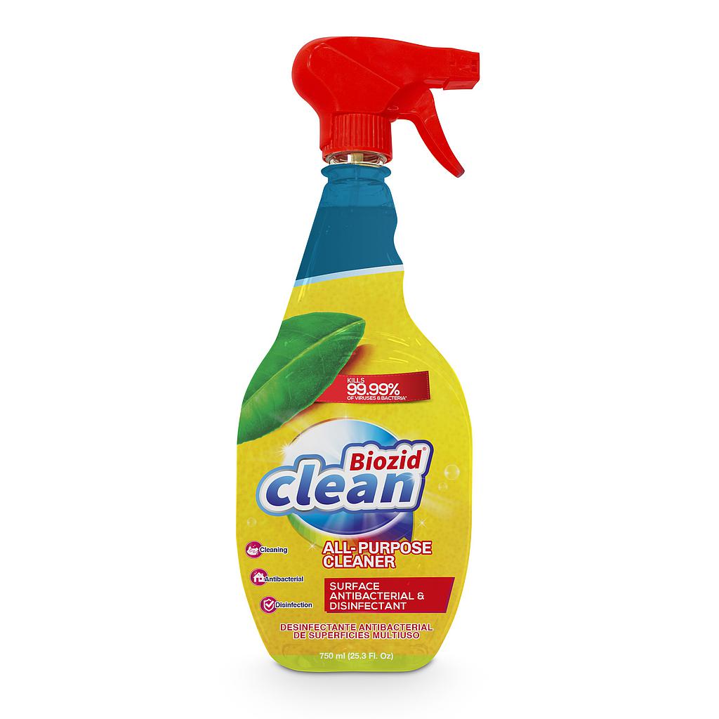 BIOZID CLEAN DESINFECTANTE DE SUPERFICIES 750 ml (25.3 Fl. Oz.)