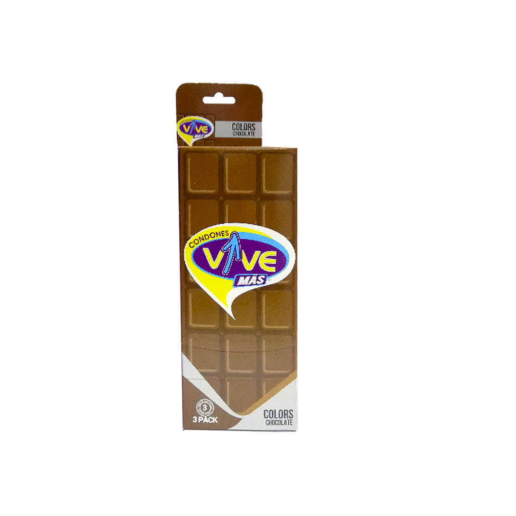 DISPLAY DE 8 CARTERITAS DE 3 CODONES MARCA VIVE CHOCOLATE