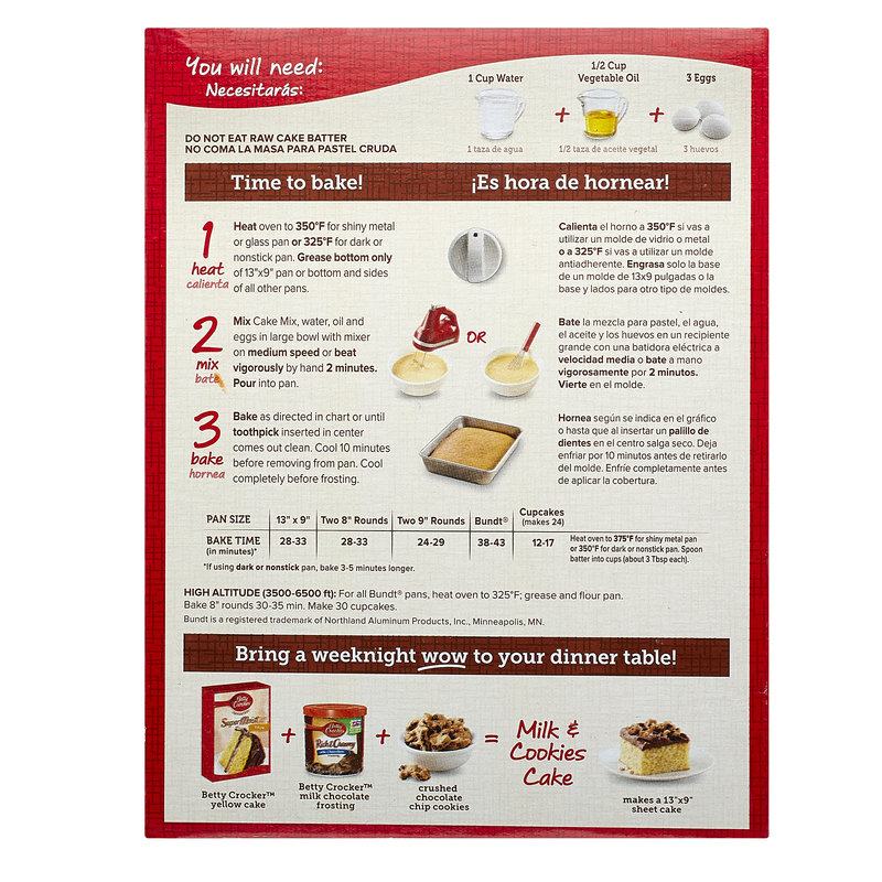 BETTY CROCKER SUPER MOIST CAKE MIX YELLOW