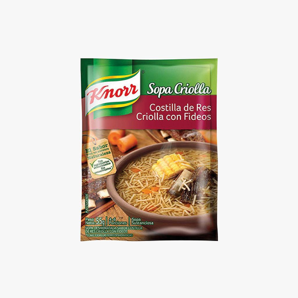 KNORR SOPA COSTILLA CRIOLLA C/FIDEOS 55G